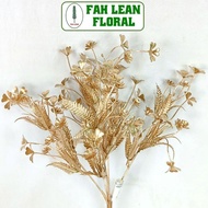 Artificial Gold Mini Flower 32cm / Bunga Emas Hiasan Gold Plant / Home Decoration Wedding Pelamin Gu