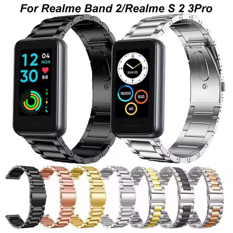 Stainless Steel Band For Realme Band 2 Strap Metal Watchband For Realme Watch S S Pro/Realme Watch 2