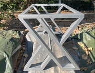 Iron-DIY ขาโต๊ะเหล็ก X3D รุ่นติดคาน สีเงิน ขาโต๊ะกินข้าว โต๊ะทำงาน โต๊ะล๊อฟท์ สไตล์โมเดิร์น IR-691 ข