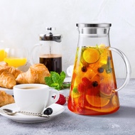 Dailyhome Borosilicate Glass Pitcher 2 Liter Water Carafe for Hot/Cold Beverage Lemonade Jug Water J