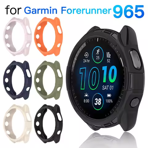 Silicone Case for Garmin Forerunner 965 Flexible Soft Shell Protective Bumper for Garmin 965 Cover P