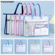 TPKSFSF98KF Mesh Art Bag, with Zipper and Handle Mesh PVC A3 Project Bag,  Large Capacity Thickened 