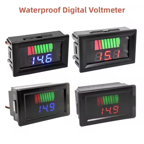 0.56'' Waterproof LCD Digital Voltmeter Car Motorcycle Lead Acid Battery Capacity Indicator 12V 24V