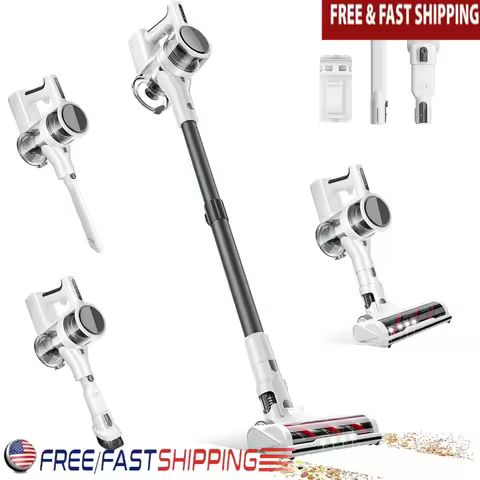 Cordless Vacuum Cleaner 80000 RPM Powerful Suction Rechargeable 2200mAh Battery 35 Mins Runtime HEPA