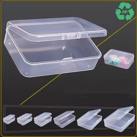5Pcs/10Pcs PP Storage Box Mini Transparent Plastic Case Container Square Rectangle Packaging Box for
