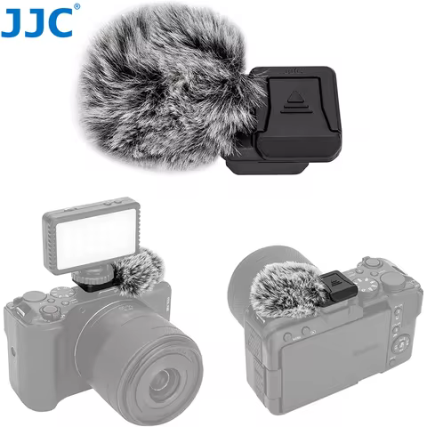 JJC Cold Shoe Wind Muff for Canon EOS R50 V R50V Furry Windshield Adapter Mount Holder for LED Light