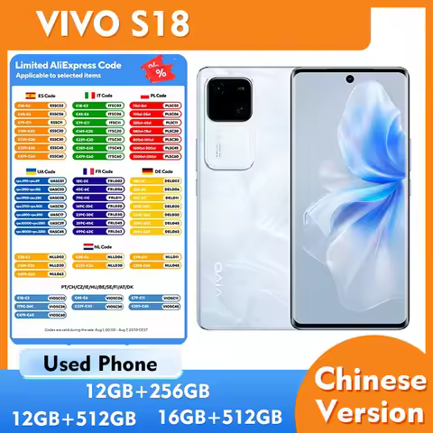 VIVO S18 5G Android Smartphone 256GB ROM Screen 6.78inches 2800x1260px 5000mAh Used Phone