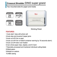 PAPER SHREDDER - DINO SUPER GRAND (Cross Cut) Heavy Duty use for Office / Home