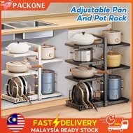 PACKONE Pan And Pot Rack Adjustbale Organzier Kitchen Storage Shelf Stainless Steel