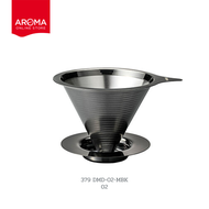 Hario ดริปเปอร์ สแตนเลช V60 Double Mesh Metal Dripper02 Stainless Steel (379 DMD-02-MBK) (380 DMD-02