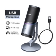 UGREEN USB Desktop Microphone ANS 36dB Stream Record Real-time Monitor RGB for PC Phone Model:35629