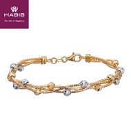 HABIB Oro Italia 916 Cavo Yellow and White Gold Bangle GB8095-BI