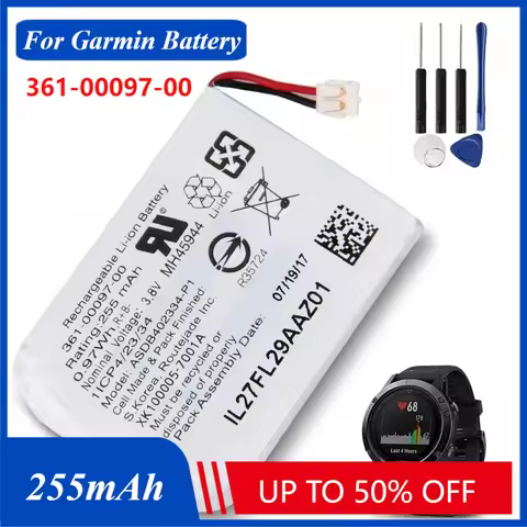 255mAh Replacement Battery for Garmin Fenix 5 361-00097-00 Rechargeable Battery
