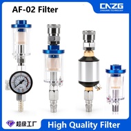 AF-02 1/4" Water Oil Moisture Separator Water Air Line Filter for Spray Gun with Adapter Work On Air