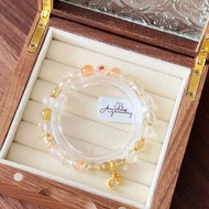 Amelia Jewelry丨星月謠丨天然鈦晶膠花維納斯金髮晶黃水晶手鍊