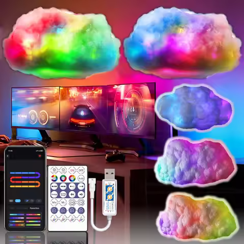 Cloud LED Light, Cloud Music Sync Multicolor Changing Strip Light, Atmosphere DIY Creative Thunder C