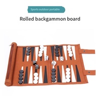 【Qiug Mall】-2X Backgammon Board Game Portable Backgammon Sets for Adults Travel Games Adult Roll Des
