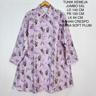 Tunik Kemeja Jumbo LD 140 CM Motif Bunga Model Kekinian - Jolin Tunik
