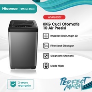 Hisense Mesin Cuci WTAG805T - 1 Tabung Top Loading 8 KG Washing Machine
