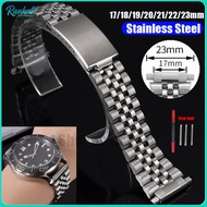 Jubilee Stainless Steel Watch Band 17mm 18mm 19mm 20mm 21mm 22mm 23mm Metal Bracelet Folding Buckle 