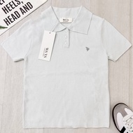 เสื้อไหมพรมคอปกผ้ายืดปักหมุดโลโก้สุดน่ารัก  เนื้อผ้านิ่มมากใส่แล้วไม่คัน งานป้าย waya