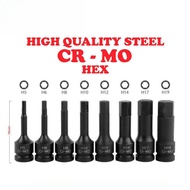 [Hex] CR-MO Driver Impact Bit Socket Set for Torque Spanner Ratchet Socket Wrench