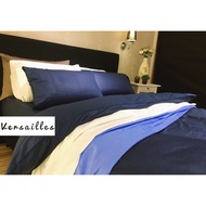 Hotel Style Bed Bag Set Midnight Blue Azure Pure Cotton Single Double Plain Color Dark Sky Versaille
