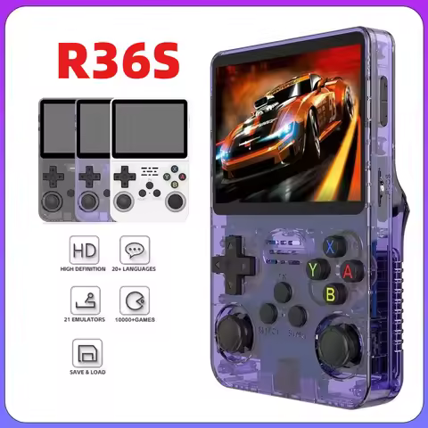 R36S Retro Handheld Game Console Linux System 3.5-inch IPS HD 4K With 64G 20000 Games Portable Pocke