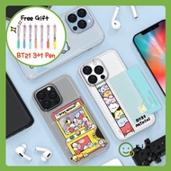 [BT21 Official] Line Friends BTS BT21 Apple iphone Samsung Galaxy Clear Slim Card Phone Case (Cooky, Tata, Chimmy, Koya, Mang, Shooky, RJ)