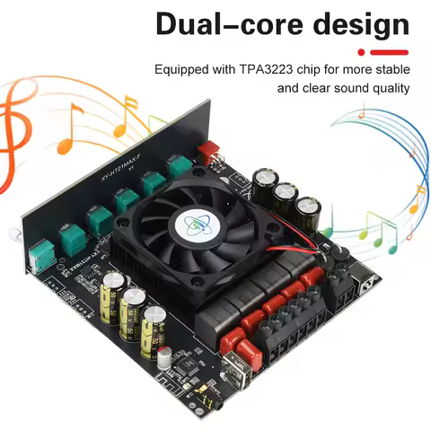 2.1 Channel Digital Audio Amplifier 200W*2+400W Dual-core TPA3223 Bluetooth Power Amplifier Upgraded