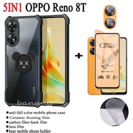 5IN1 for OPPO Reno8 T Reno 8T 5G Ceramic Tempered Glass Film For OPPO Reno 8 7 6 5 Pro 4 4Z 6Z 7Z 5G Shockproof Soft Case and And Skin Carbon and Camera lens film