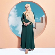Jubah Ammara by Bella Ammara with Premium Como Crepe Fabric - Emerald Green