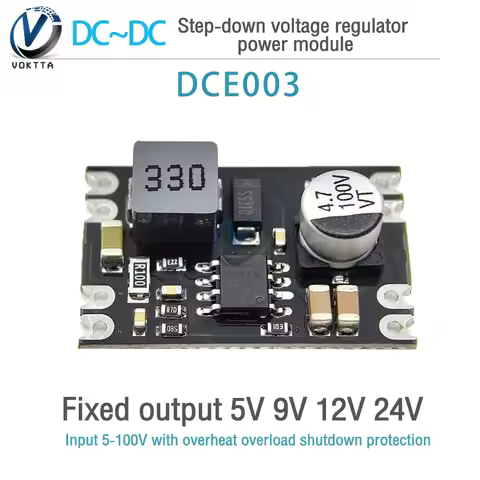 DC-DC Step-down Voltage Regulator Power Module DC-DC 6V 10V 13V 25V 100V to 5V 12V 2A Step-down Powe