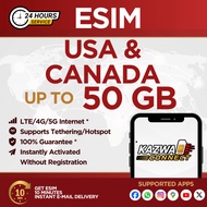 eSIM USA & Canada Support TKTK 3/5/10/20 GB Data | 15/30 Days | eSIM Roaming | eSIM Travel