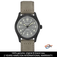 Hamilton H70215880 Mens Automatic Khaki Field Titanium 38MM Grey Leather Strap Watch