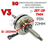 V3 5G Dream Racing Crankshaft [ Wave125 modified ] Class 1 Rod Pin 22mm Dream Racing Crankshaft Wave