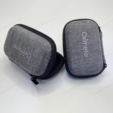 JUSTLANG Reinforced Oximeter Organizer Box For Fingertip Pulse Deluxe Blood Oxygen Saturation Zipper