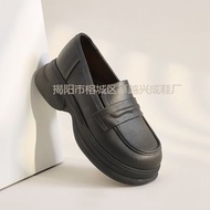 新款樂福雨鞋女裝外穿 厚底增高軟底瑪麗珍塑膠防水女鞋 防滑時尚- A8158樂福-黑色 36碼 腳寬胖拍大一碼