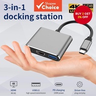 Upgraded 3-in-1 USB-C HUB to HDMI 4K UHD USB 3.1 Charging Adapter Laptop