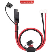 SMARTSIMPLE Motorcycle Quick Release SAE Cable With Fuse Terminal O Connector Battery Charger Extens