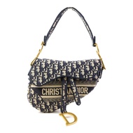 Dior 帆布Saddle Bag金扣手挽袋