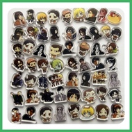 1 Piece (Random) 2cm Attack on Titan Eren Jaeger Carla Jaeger Mikasa · Ackerman Armin Arlert Acrylic Sheet Mixed Cute Cartoon diy Photo Frame Hair Rope Keychain Gift for Girlfriends