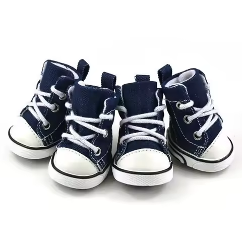 New Blue Classic Casual Denim Canvass Style Pet Dog Shoes Sport Styles Small Dog Shoes Ati-Slip Shoe