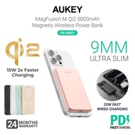 Aukey PB-MS07/PB-MS08 MagFusion M Qi2 5000mAh/10000mAh Ultra Slim Magnetic Wireless Power Bank(24 Mo