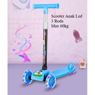 3-Wheel Children's Scooter 3-Wheel Folding Scooter/ Kickboard Scooter/ with Led Lights, Max Load 60k