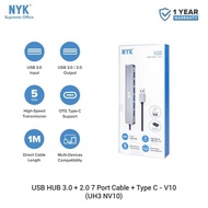 USB HUB 3.0 + 2.0 7 PORT CABLE + TYPE C - V10 NYK ( UH3 NV10)
