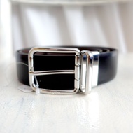 PRADA 黑皮真皮牛皮男仕西裝上班服皮帶腰帶 80CM長 可調整尺寸