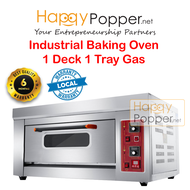Happypopper industrial Commercial Baking Bakery Oven Gas With Timer 1 Deck Layer 1 Tray Heavy Duty Auto