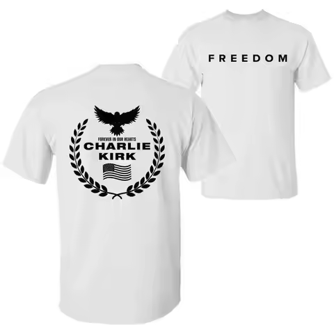 Charlie Kirk Freedom Shirt, Tribute Memorial American Hero Shirt Patriotic Activism Shirt Harajuku G
