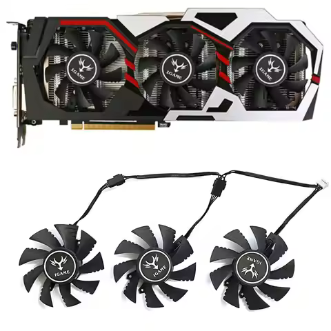 New GTX1080TI GPU Fan 4PIN 75MM for Colorful iGame GeForce GTX 1060 1070 1070TI 1080 Graphics Card C